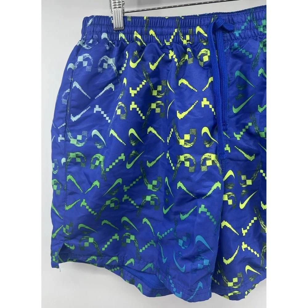 Nike Swim Trunks Shorts XXL Blue Green Yellow AOP Digital 36 6.5